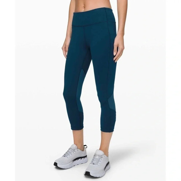 Lululemon Pace Rival Crop 22" Night Diver Leggings - Picture 1 of 13